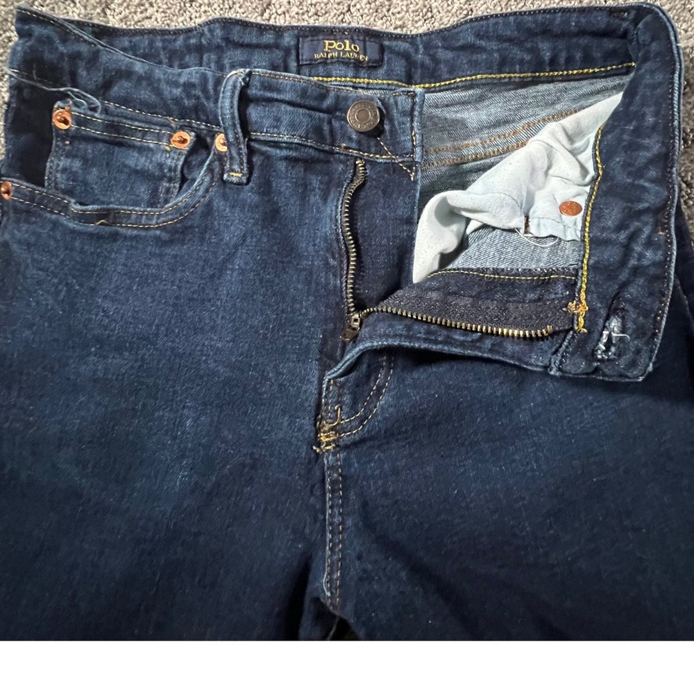 Polo Ralph Lauren Jeans Kids 16 Dark Blue Slim Fit Authentic Dungarees Denim - Picture 2 of 11